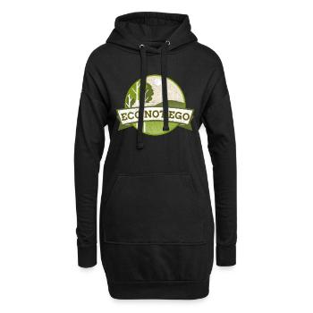 Umweltschutz, Öko statt Ego - Hoodie-Kleid - Schwarz - Vorne