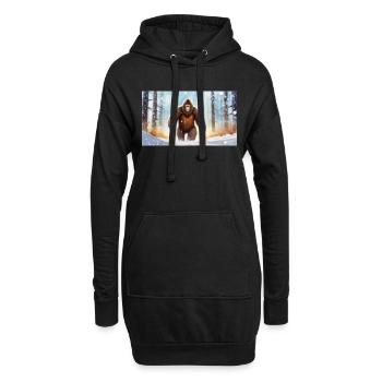 Sasquatch Bigfoot im Wald - jung niedlich - Hoodie-Kleid - Schwarz - Vorne