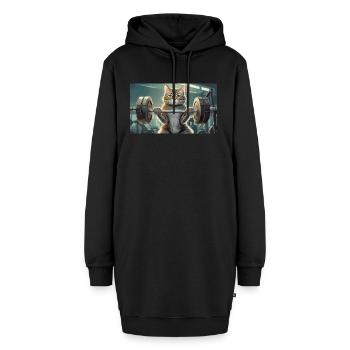 Wortspiel mehrdeutiger deutscher Ausdruck - Muskelkater - Hoodie-Kleid - Schwarz - Vorne - AI Model Female 172 light (172cm)