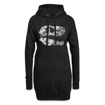 CRÂNE DE DINOSAURE GÉOMÉTRIQUE - Sweat-shirt à capuche long Femme - noir - Devant
