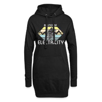 Master of electricity Elektriker Lichttechniker - Hoodie-Kleid - Schwarz - Vorne