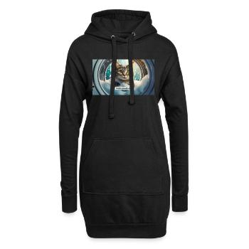 Jeu de mots ambigu sur l’expression allemande – Katzenwäsche - Sweat-shirt à capuche long Femme - noir - Devant