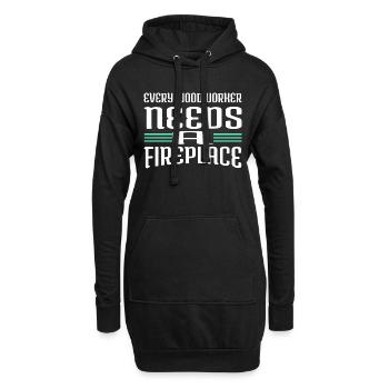 carpenter girl tshirts lumberman woodcutter - Hoodie-Kleid - Schwarz - Vorne