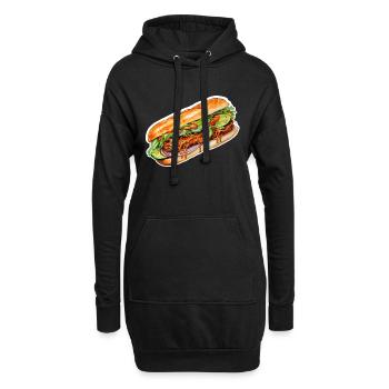 Banh Mi - Sweat-shirt à capuche long Femme - noir - Devant