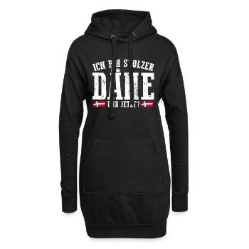 Danois Danemark - Sweat-shirt à capuche long Femme - noir - Devant