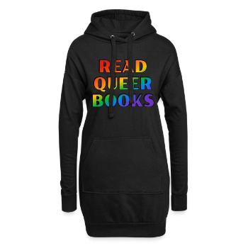 Lire des livres queer - Sweat-shirt à capuche long Femme - noir - Devant