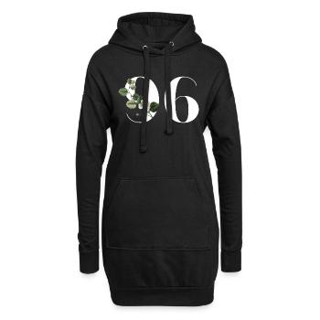 Nummer 96 Blumengrün - 96. Blumengeburtstag - Hoodie-Kleid - Schwarz - Vorne