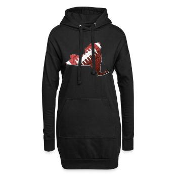 New York (États-Unis) | Vrai football | Carte - Sweat-shirt à capuche long Femme - noir - Devant