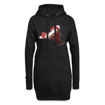 New York (USA) | echter Football | Landkarte Scpt - Hoodie-Kleid - Schwarz - Vorne