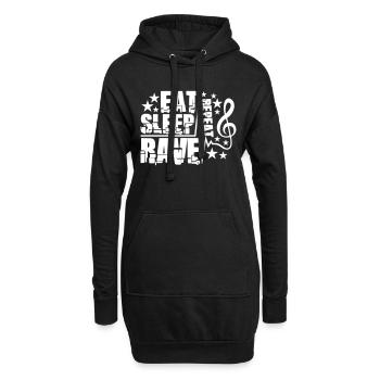 Manger dormir rave répéter nourriture sommeil corbeau disant - Sweat-shirt à capuche long Femme - noir - Devant