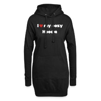 I love my cozy Hoodie - Hoodie-Kleid - Schwarz - Vorne