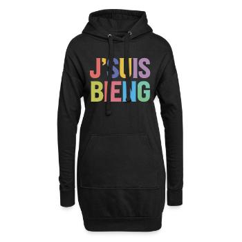 J'suis bieng - Sweat-shirt à capuche long Femme - noir - Devant