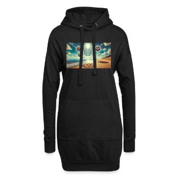 Magie - Sweat-shirt à capuche long Femme - noir - Devant