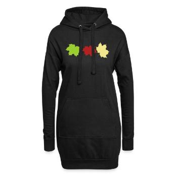 feuilles d’automne - Sweat-shirt à capuche long Femme - noir - Devant