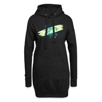 Super-Papa - Hoodie-Kleid - Schwarz - Vorne