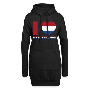 J’aime les Pays-Bas - Sweat-shirt à capuche long Femme - noir - Devant