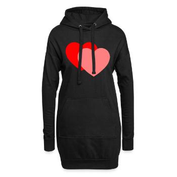 2 Herzen - Hoodie-Kleid - Schwarz - Vorne