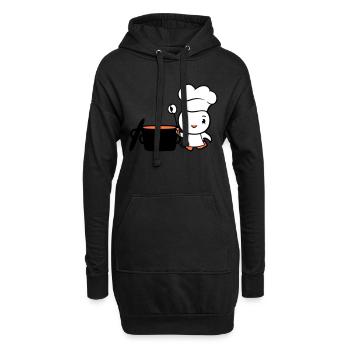 Oiseau Chef Casserole Canard Délicieuse Faim Nourriture - Sweat-shirt à capuche long Femme - noir - Devant