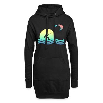 Windkind Kitesurfer - Hoodie-Kleid - Schwarz - Vorne