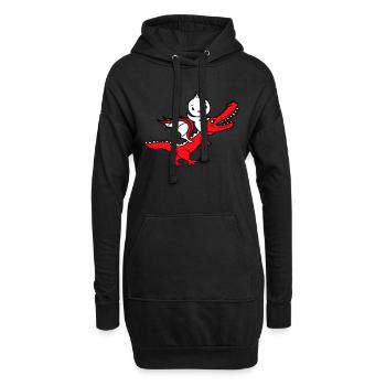Canard Dragon rugit Assis Chevauchant Créature mythique Monstre - Sweat-shirt à capuche long Femme - noir - Devant
