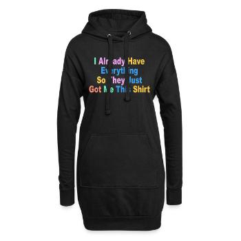 Geburtstagsgeschenk lustiger Spruch Retro - Hoodie-Kleid - Schwarz - Vorne