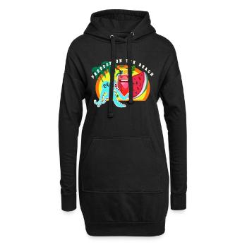 Strand Meer und Freiheit - Hoodie-Kleid - Schwarz - Vorne