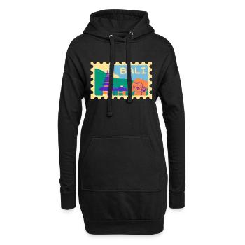 Dessin animé d’INDONET à Bali - Sweat-shirt à capuche long Femme - noir - Devant