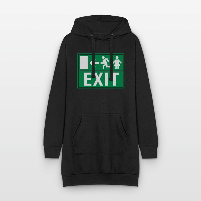 EXIT (FIRE EXIT) Sweat-shirt à capuche long Femme