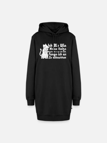 Ich bin wie meine Katze - Hoodie-Kleid - Schwarz