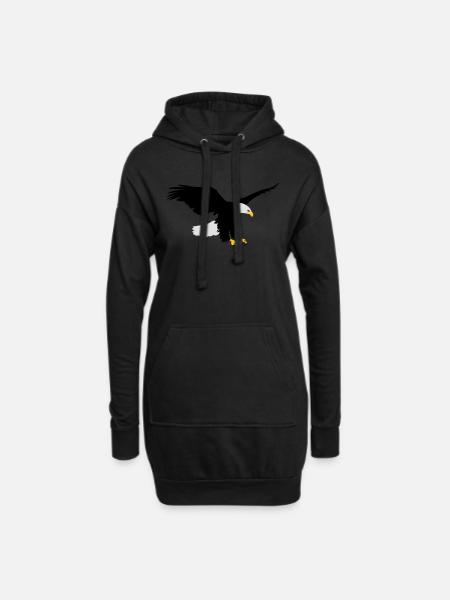 Eagle - Hoodie-Kleid - Schwarz