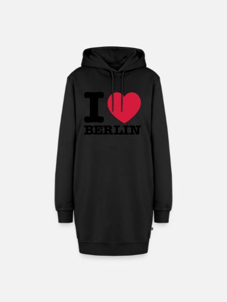 I love Berlin - Hoodie-Kleid - Schwarz