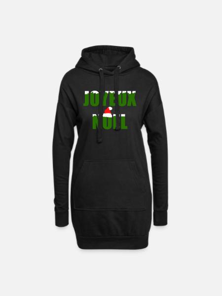 joyeux noel - Sweat-shirt à capuche long Femme - noir
