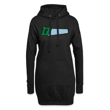 säge - Hoodie-Kleid - Schwarz - Vorne