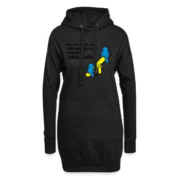 Als ich Kind war, hieß mein Netzwerk "draußen"! - Hoodie-Kleid - Schwarz - Vorne
