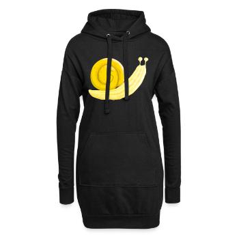 Escargot banane - Sweat-shirt à capuche long Femme - noir - Devant