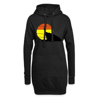 pinguin_sonnenuntergang - Hoodie-Kleid - Schwarz - Vorne