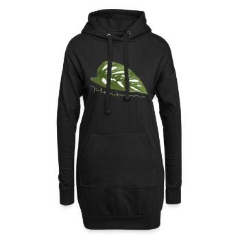 Plantmom Pflanze Monstera Adansonii Geschenk Natur - Hoodie-Kleid - Schwarz - Vorne