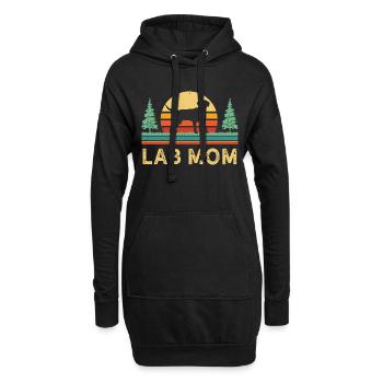 Labrador Retriever Mom Shirt Retro Labrador Retrie - Sweat-shirt à capuche long Femme - noir - Devant