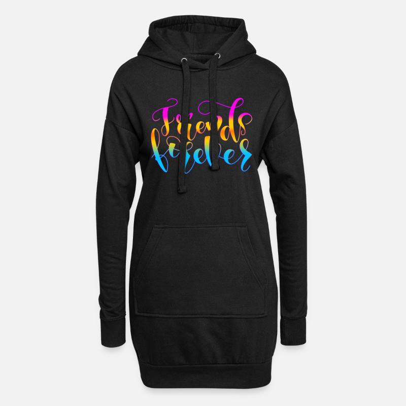 Beste Freunde - Hoodie-Kleid - Schwarz