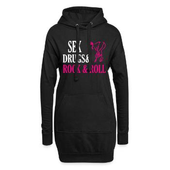 Rock Musik Rock and Roll - Sweat-shirt à capuche long Femme - noir - Devant