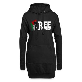 la Palestine libre - Sweat-shirt à capuche long Femme - noir - Devant