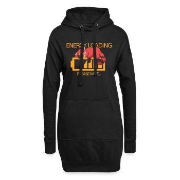 Niedrige Energie roter Panda schlafend Comic - Hoodie-Kleid - Schwarz - Vorne