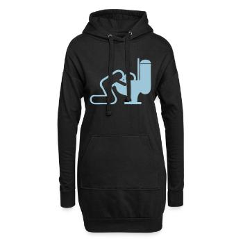 vomit homme toilette chiotte wc - Sweat-shirt à capuche long Femme - noir - Devant