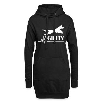 Hund Dog Agility - Hoodie-Kleid - Schwarz - Vorne