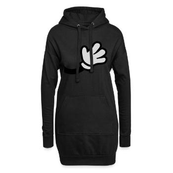 Agiter la main de la bande dessinée - Sweat-shirt à capuche long Femme - noir - Devant