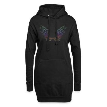 Rainbow wings - Hoodie-Kleid - Schwarz - Vorne