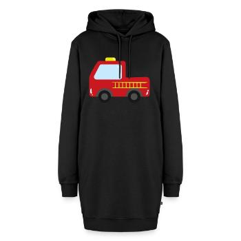 Feuerwehr Auto - Hoodie-Kleid - Schwarz - Vorne - AI Model Female 172 light (172cm)