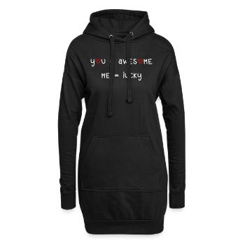 vous êtes génial amour Saint-Valentin en disant police - Sweat-shirt à capuche long Femme - noir - Devant