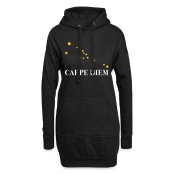 Carpe Diem utilise l’horoscope de la constellation du Jour Taureau - Sweat-shirt à capuche long Femme - noir - Devant