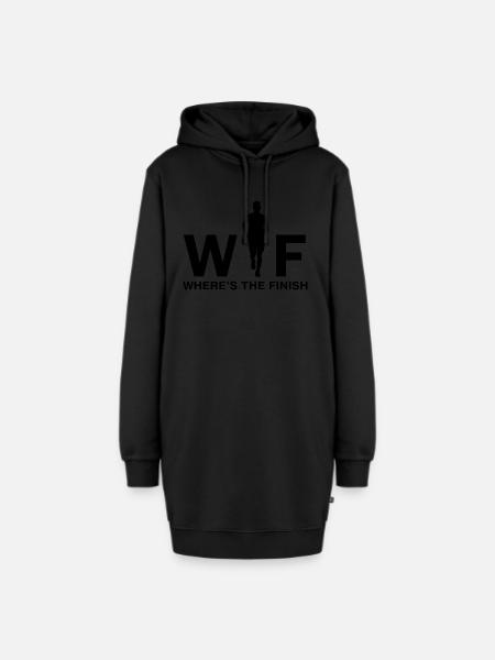 Marathon Running - Hoodie-Kleid - Schwarz